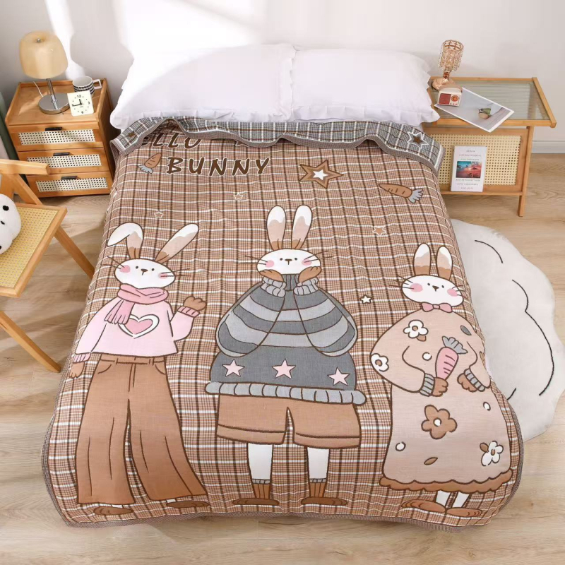 Dvieļu pleds ar karikatūras rakstu, kokvilna ar akrila šķiedrām, 1,3 kg, reaktīvā druka