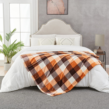 Perm 100% poliester flanel deka s prugama za zimu, težina ispod 300 g