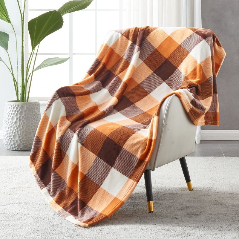 Perm 100% poliester flanel deka s prugama za zimu, težina ispod 300 g