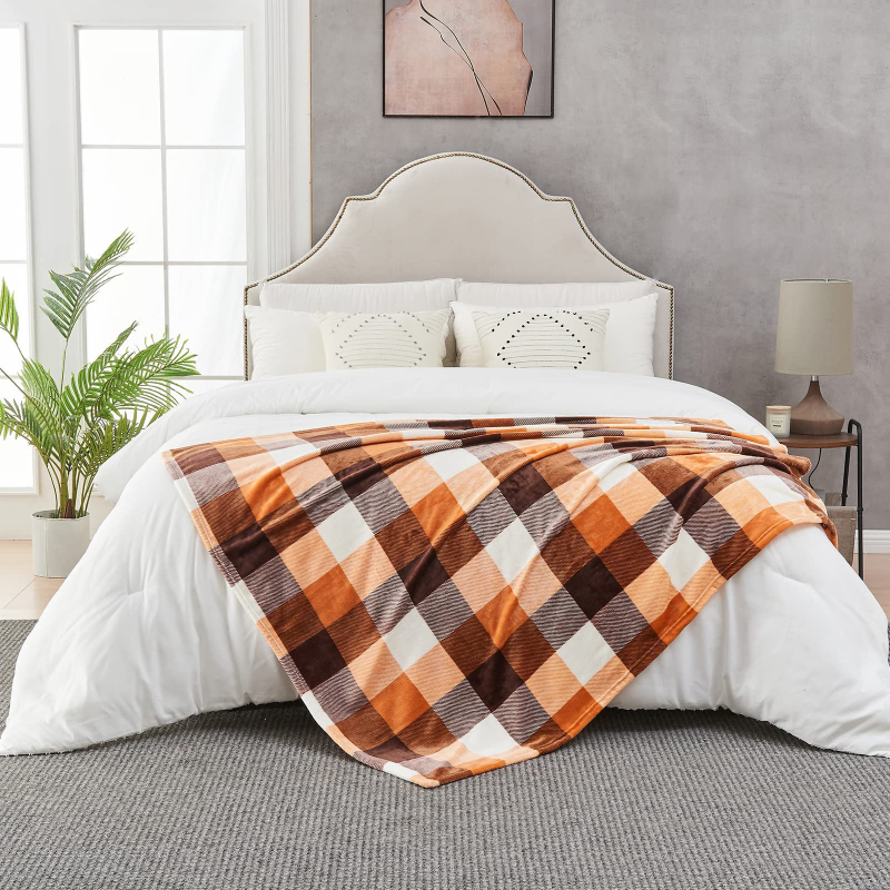 Perm 100% poliester flanel deka s prugama za zimu, težina ispod 300 g