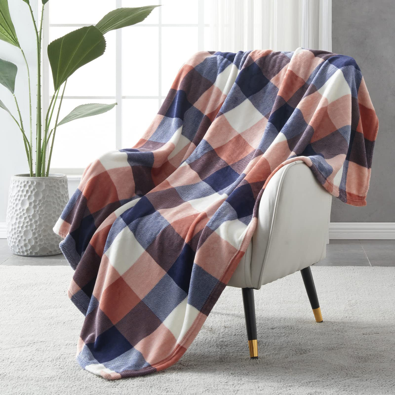 Perm 100% poliester flanel deka s prugama za zimu, težina ispod 300 g