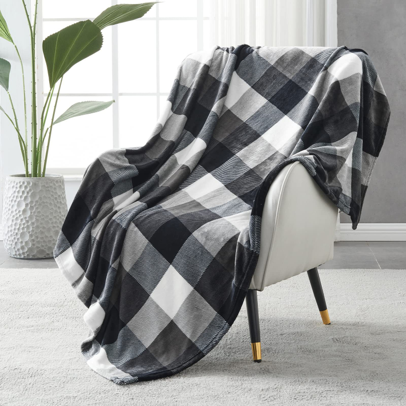 Perm 100% poliester flanel deka s prugama za zimu, težina ispod 300 g