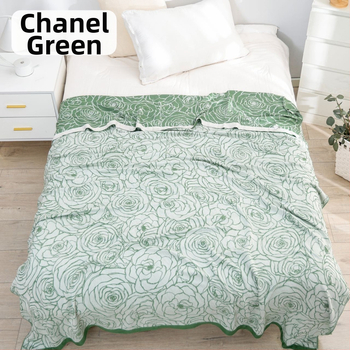 Bambusa šķiedras pleds ar ģeometrisku rakstu, vasaras viegls sega, reaktīvā krāsošana, svars līdz 1 kg