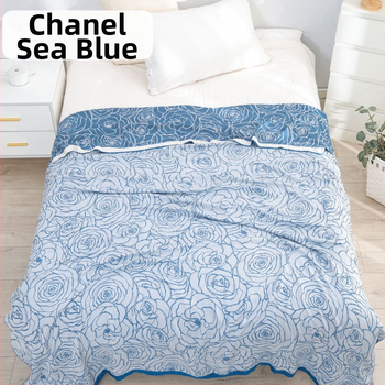 Bambusa šķiedras pleds ar ģeometrisku rakstu, vasaras viegls sega, reaktīvā krāsošana, svars līdz 1 kg