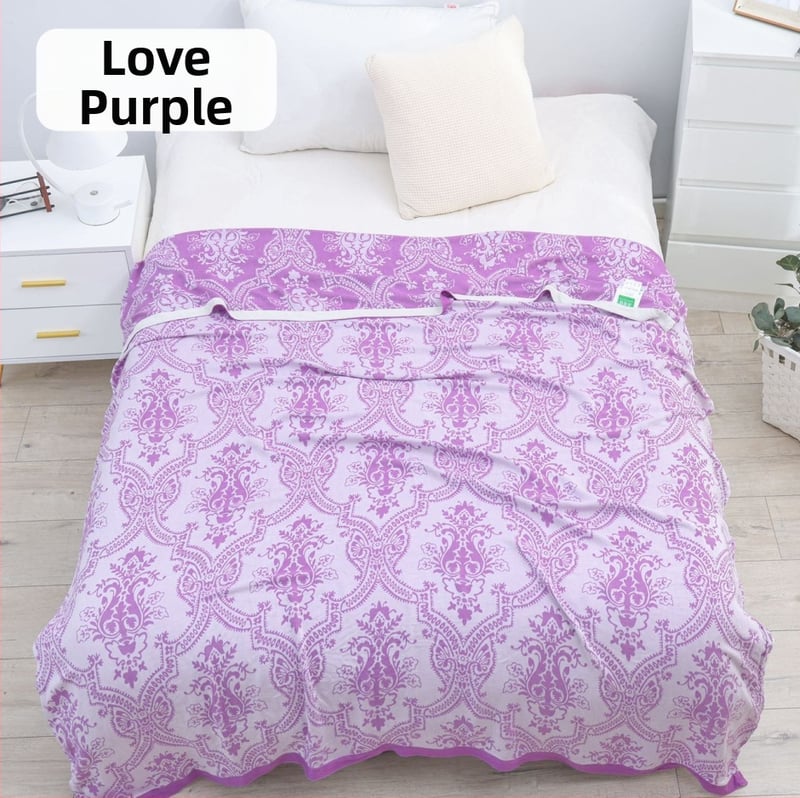 Bambusa šķiedras pleds ar ģeometrisku rakstu, vasaras viegls sega, reaktīvā krāsošana, svars līdz 1 kg