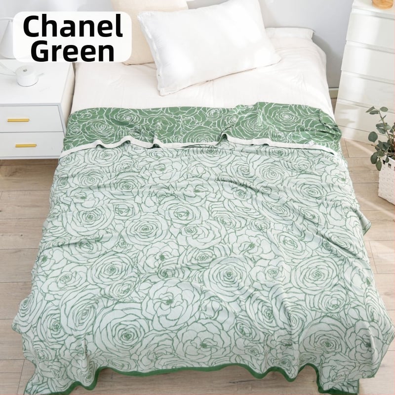 Bambusa šķiedras pleds ar ģeometrisku rakstu, vasaras viegls sega, reaktīvā krāsošana, svars līdz 1 kg