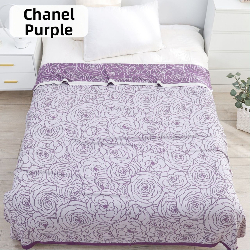 Bambusa šķiedras pleds ar ģeometrisku rakstu, vasaras viegls sega, reaktīvā krāsošana, svars līdz 1 kg