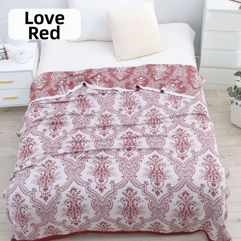 Bambusa šķiedras pleds ar ģeometrisku rakstu, vasaras viegls sega, reaktīvā krāsošana, svars līdz 1 kg