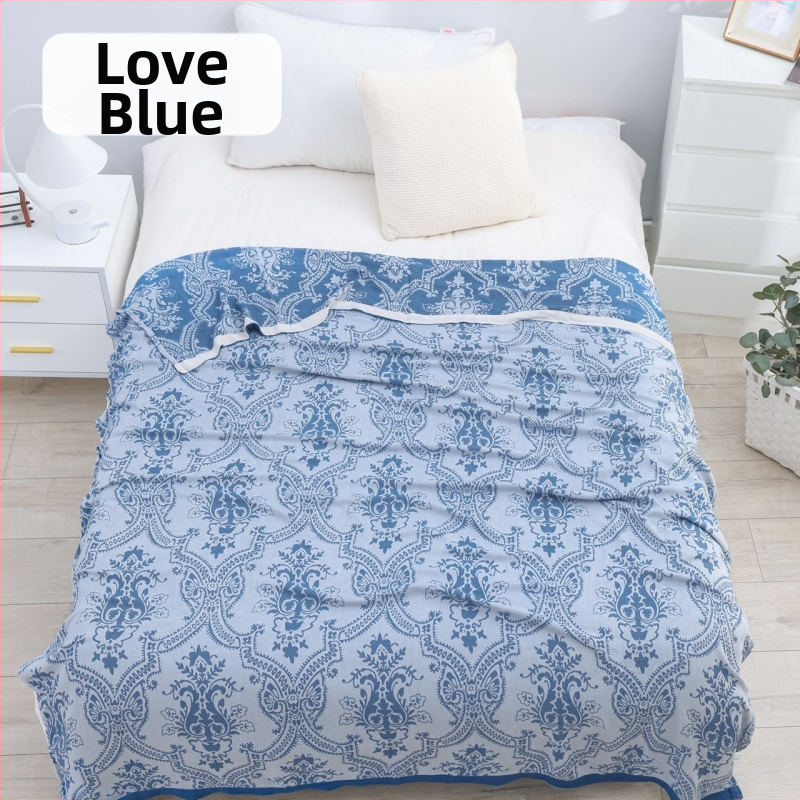 Bambusa šķiedras pleds ar ģeometrisku rakstu, vasaras viegls sega, reaktīvā krāsošana, svars līdz 1 kg