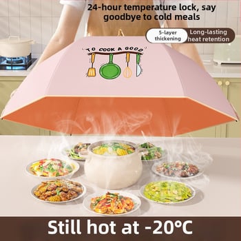 Volditav isolatsiooniga toidukaas koduseks kasutamiseks, 2025. mudel, tolmukindel, hoiab jäägid soojas, termiline isolatsioon alumiiniumfooliumi + raam