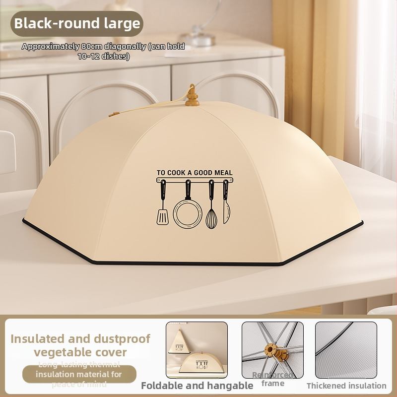 Volditav isolatsiooniga toidukaas koduseks kasutamiseks, 2025. mudel, tolmukindel, hoiab jäägid soojas, termiline isolatsioon alumiiniumfooliumi + raam