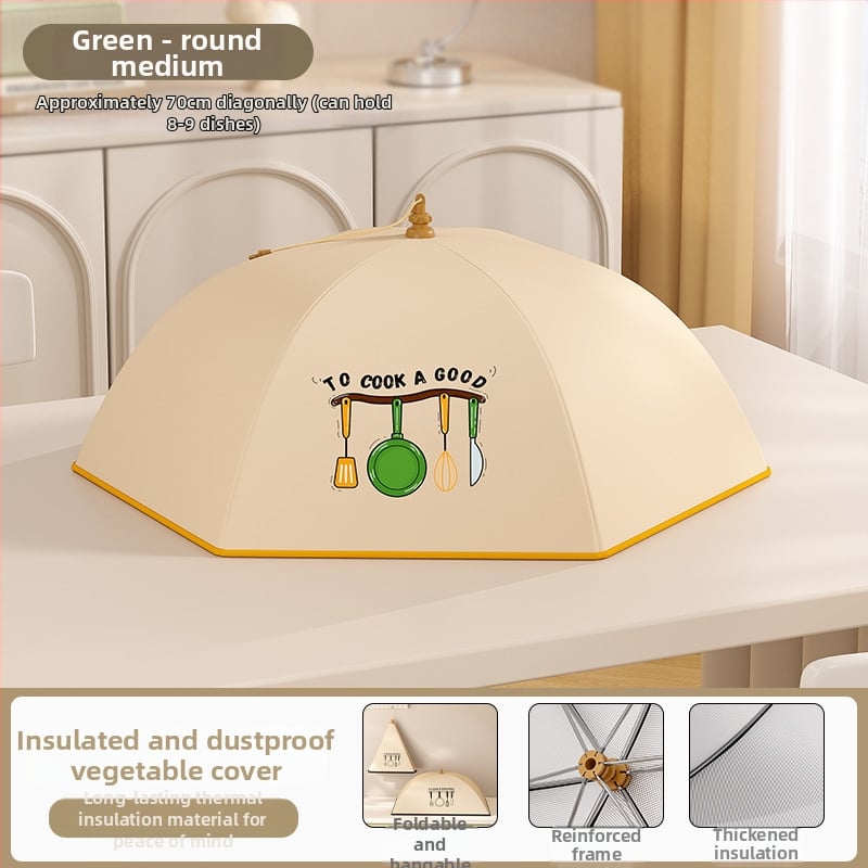 Volditav isolatsiooniga toidukaas koduseks kasutamiseks, 2025. mudel, tolmukindel, hoiab jäägid soojas, termiline isolatsioon alumiiniumfooliumi + raam