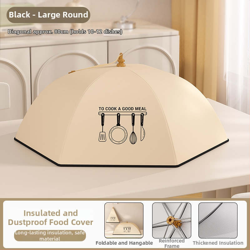 Volditav isolatsiooniga toidukaas koduseks kasutamiseks, 2025. mudel, tolmukindel, hoiab jäägid soojas, termiline isolatsioon alumiiniumfooliumi + raam