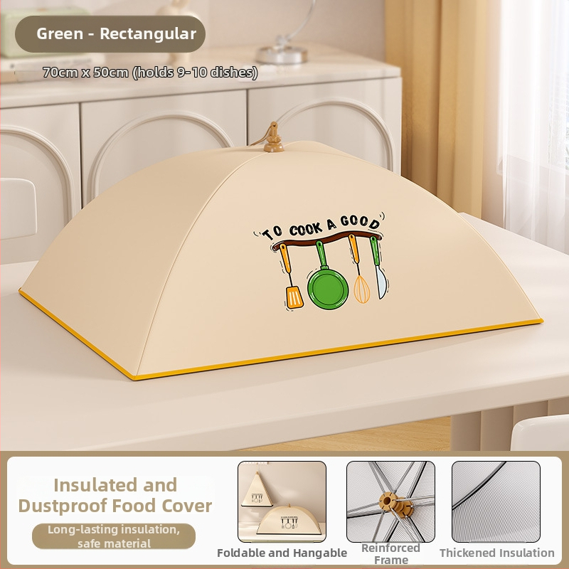 Volditav isolatsiooniga toidukaas koduseks kasutamiseks, 2025. mudel, tolmukindel, hoiab jäägid soojas, termiline isolatsioon alumiiniumfooliumi + raam