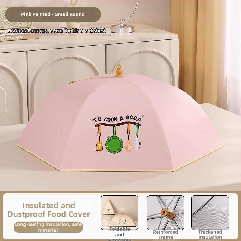 Volditav isolatsiooniga toidukaas koduseks kasutamiseks, 2025. mudel, tolmukindel, hoiab jäägid soojas, termiline isolatsioon alumiiniumfooliumi + raam