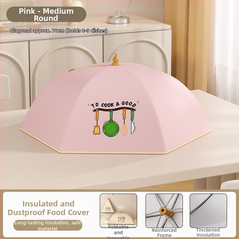 Volditav isolatsiooniga toidukaas koduseks kasutamiseks, 2025. mudel, tolmukindel, hoiab jäägid soojas, termiline isolatsioon alumiiniumfooliumi + raam