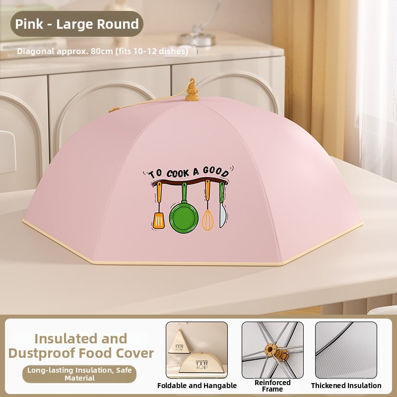 Volditav isolatsiooniga toidukaas koduseks kasutamiseks, 2025. mudel, tolmukindel, hoiab jäägid soojas, termiline isolatsioon alumiiniumfooliumi + raam