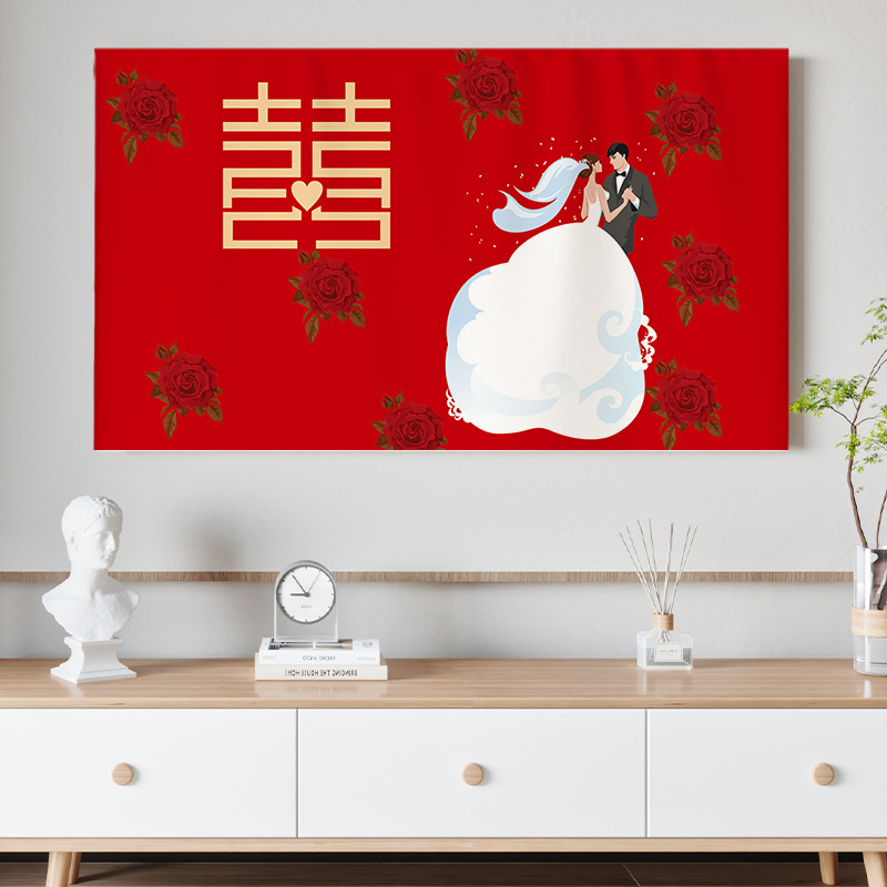 Navlaka za televizor, platno, stil Novi kineski stil, zaštitno kućište od prašine za LCD televizore