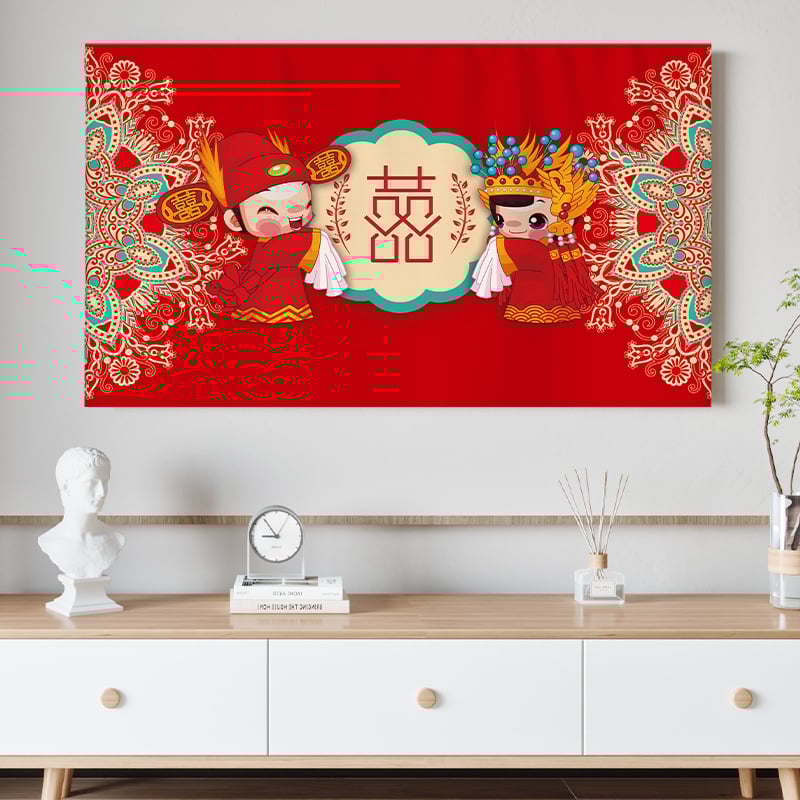 Navlaka za televizor, platno, stil Novi kineski stil, zaštitno kućište od prašine za LCD televizore