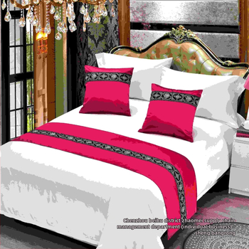 Szállodai jacquard hímzett ágyszéli törölközők és ágyszászlók – poliészter, egyszerű stílus, mintázat botanikus/abstrakt, márka Sheng Bangrong