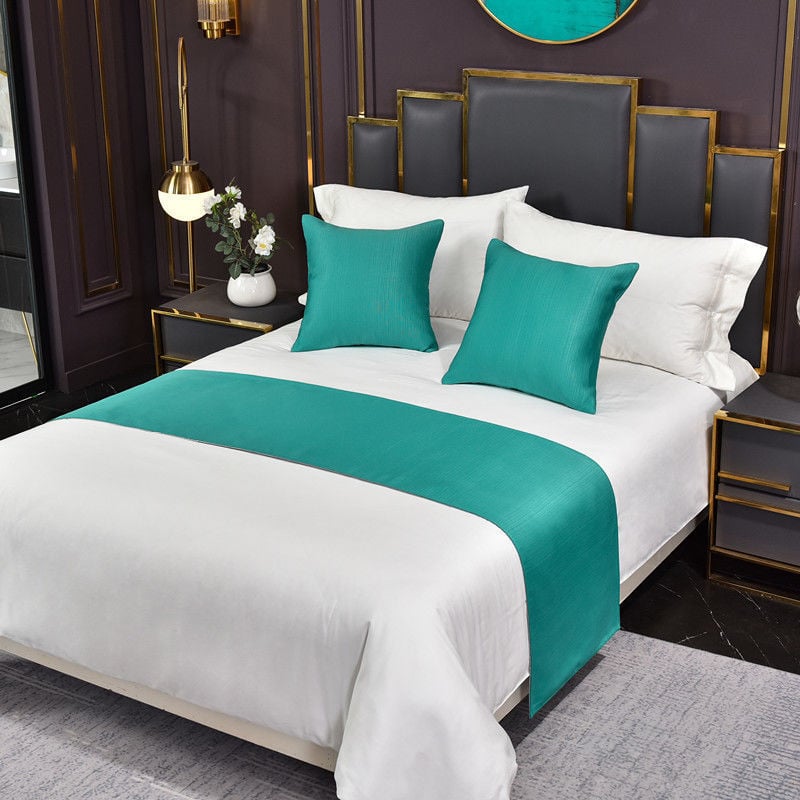 Szállodai jacquard hímzett ágyszéli törölközők és ágyszászlók – poliészter, egyszerű stílus, mintázat botanikus/abstrakt, márka Sheng Bangrong