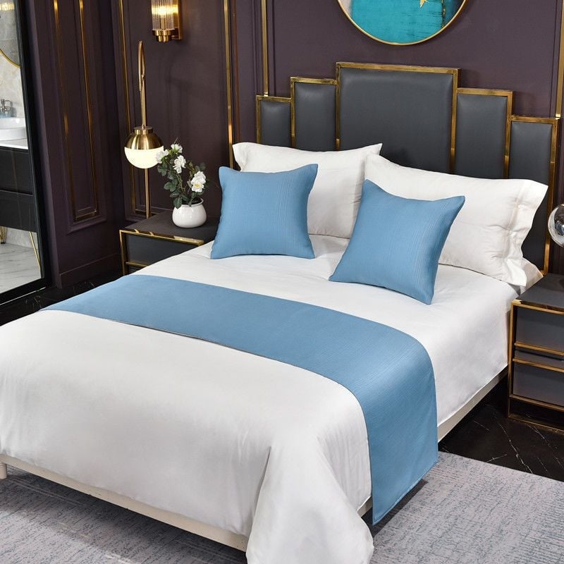 Szállodai jacquard hímzett ágyszéli törölközők és ágyszászlók – poliészter, egyszerű stílus, mintázat botanikus/abstrakt, márka Sheng Bangrong