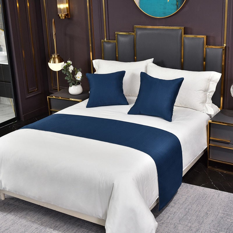 Szállodai jacquard hímzett ágyszéli törölközők és ágyszászlók – poliészter, egyszerű stílus, mintázat botanikus/abstrakt, márka Sheng Bangrong