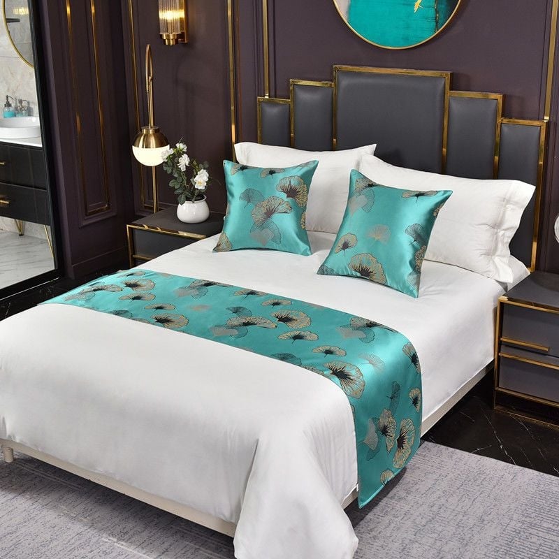 Szállodai jacquard hímzett ágyszéli törölközők és ágyszászlók – poliészter, egyszerű stílus, mintázat botanikus/abstrakt, márka Sheng Bangrong