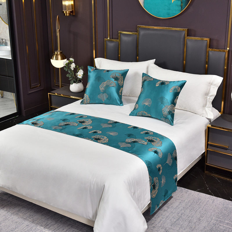 Szállodai jacquard hímzett ágyszéli törölközők és ágyszászlók – poliészter, egyszerű stílus, mintázat botanikus/abstrakt, márka Sheng Bangrong