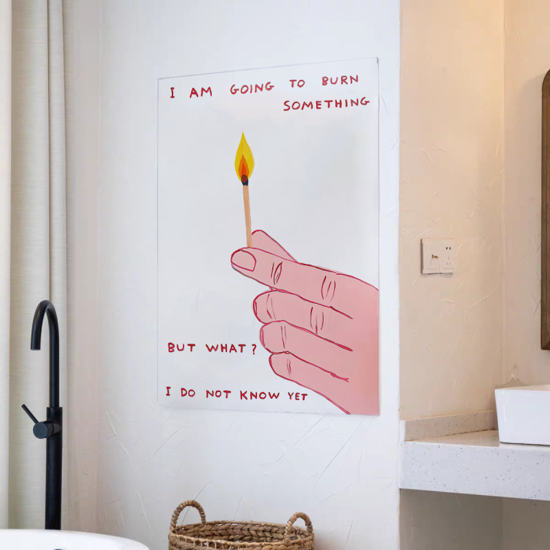 Гоблен за стена в стил Инст, карикатурен мотив, модерна минималистична визия, полиестерно влакно, правоъгълна форма, дигитален топлинен трансфер