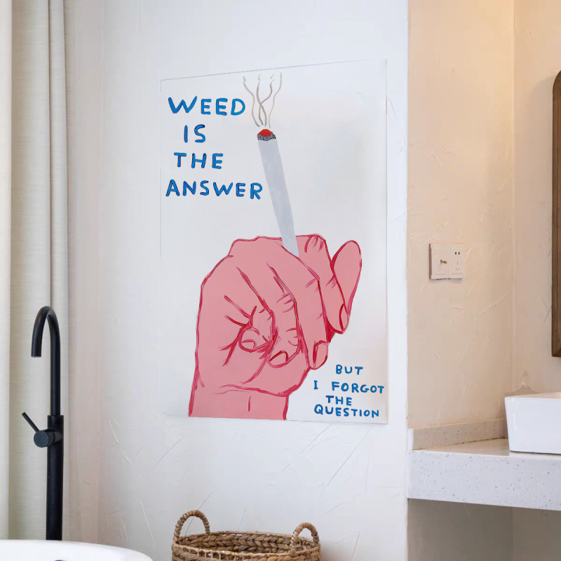 Гоблен за стена в стил Инст, карикатурен мотив, модерна минималистична визия, полиестерно влакно, правоъгълна форма, дигитален топлинен трансфер