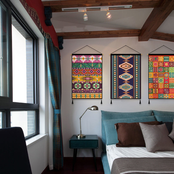 Гоблен за стена в бохемски стил, платно от фланел с найлонови влакна 30–40%, правоъгълен, подходящ за дневна и спалня.