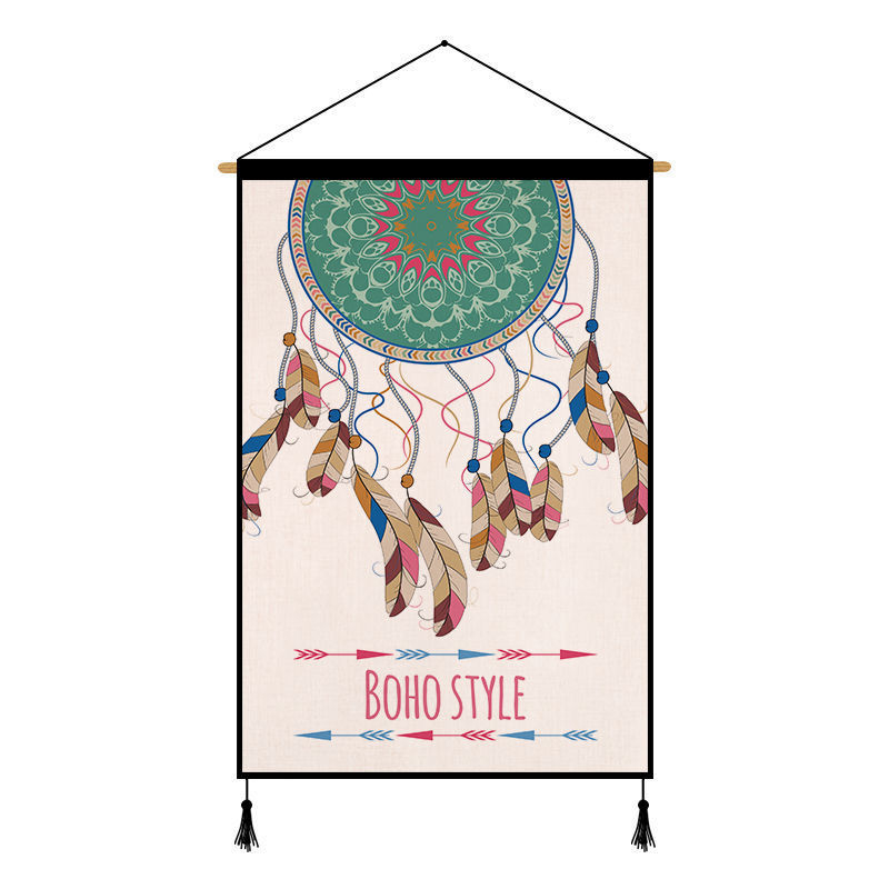 Гоблен за стена в бохемски стил, платно от фланел с найлонови влакна 30–40%, правоъгълен, подходящ за дневна и спалня.