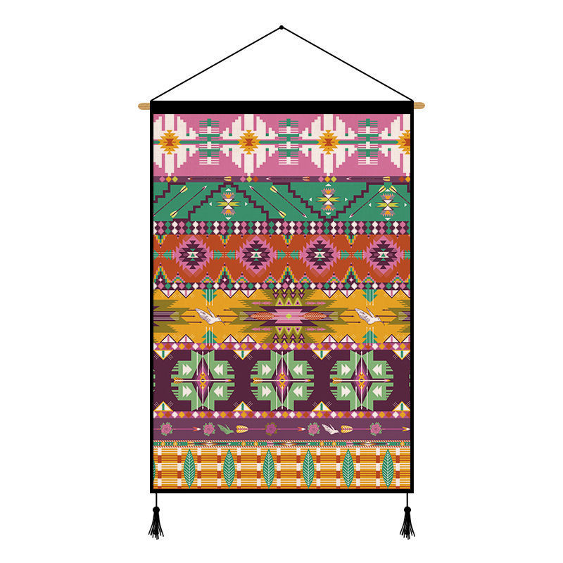 Гоблен за стена в бохемски стил, платно от фланел с найлонови влакна 30–40%, правоъгълен, подходящ за дневна и спалня.