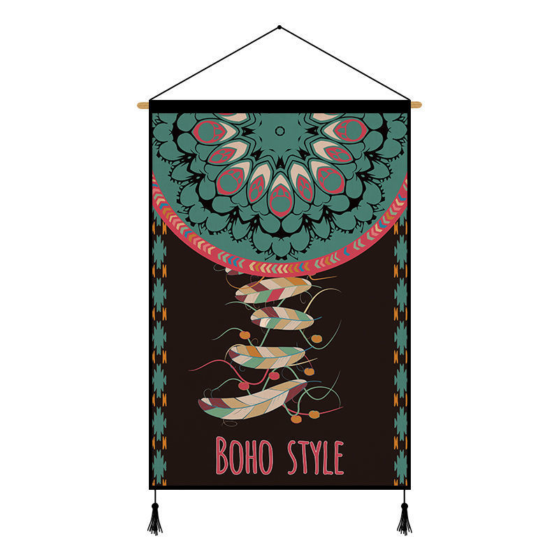 Гоблен за стена в бохемски стил, платно от фланел с найлонови влакна 30–40%, правоъгълен, подходящ за дневна и спалня.
