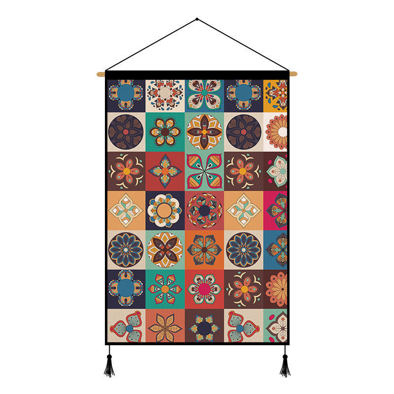 Гоблен за стена в бохемски стил, платно от фланел с найлонови влакна 30–40%, правоъгълен, подходящ за дневна и спалня.