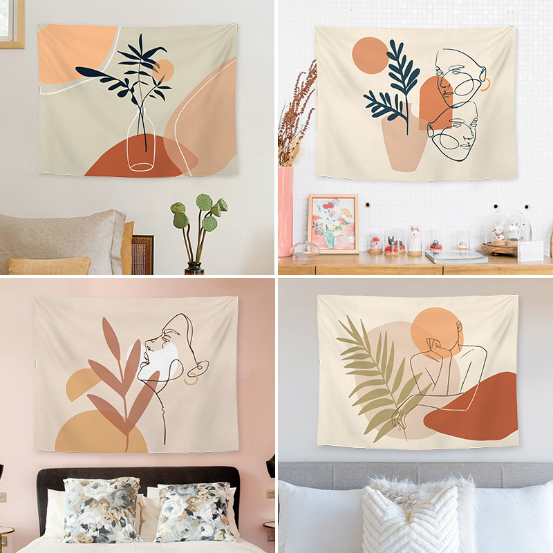 Гоблен - полиестерно влакно, геометричен абстрактен принт, дигитален термичен трансфер, правоъгълен, подходящ за дневна, спалня, кабинет