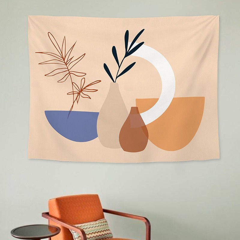 Гоблен - полиестерно влакно, геометричен абстрактен принт, дигитален термичен трансфер, правоъгълен, подходящ за дневна, спалня, кабинет