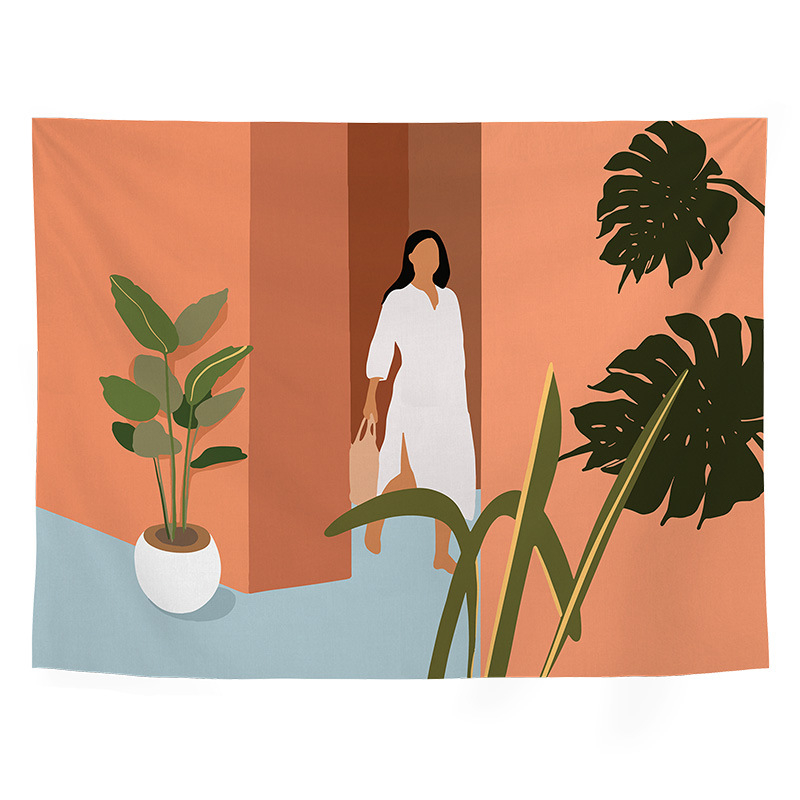 Гоблен - полиестерно влакно, геометричен абстрактен принт, дигитален термичен трансфер, правоъгълен, подходящ за дневна, спалня, кабинет