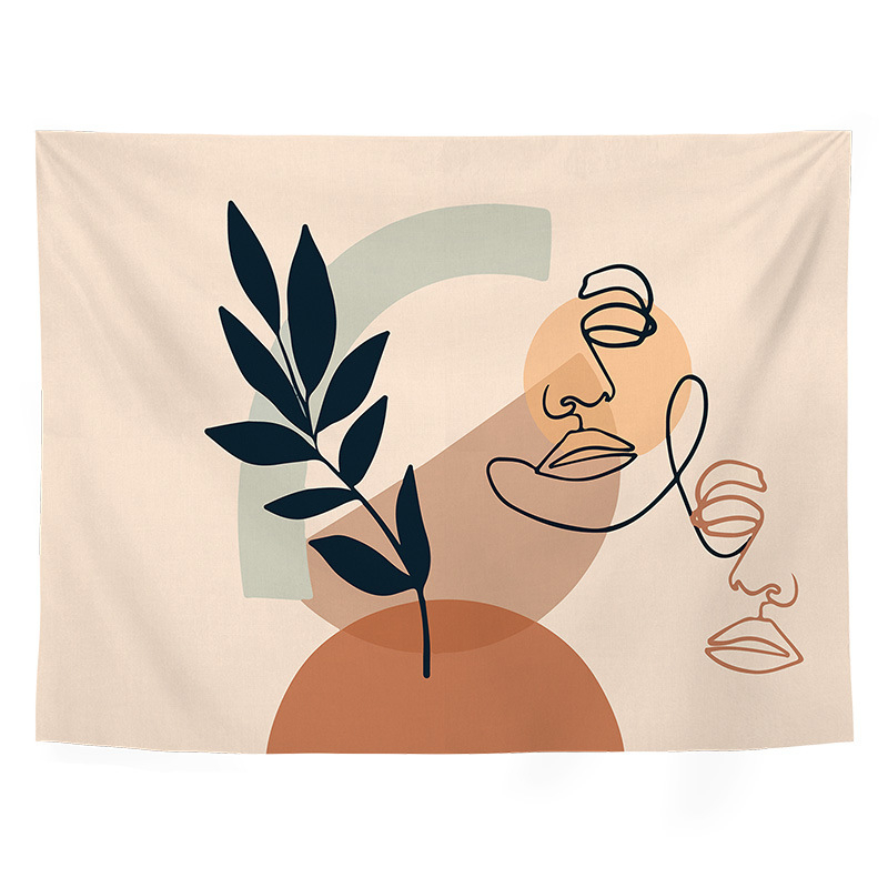 Гоблен - полиестерно влакно, геометричен абстрактен принт, дигитален термичен трансфер, правоъгълен, подходящ за дневна, спалня, кабинет