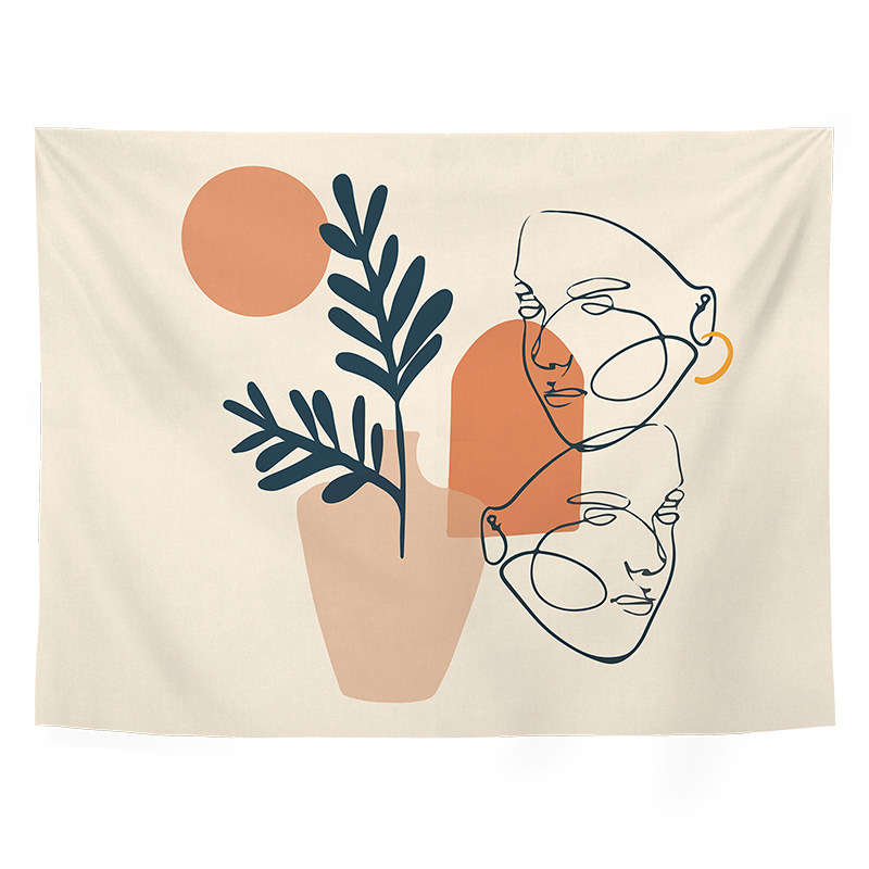 Гоблен - полиестерно влакно, геометричен абстрактен принт, дигитален термичен трансфер, правоъгълен, подходящ за дневна, спалня, кабинет