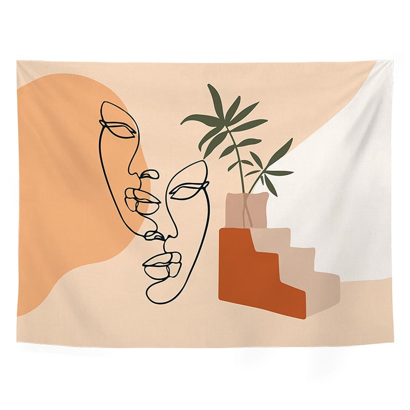 Гоблен - полиестерно влакно, геометричен абстрактен принт, дигитален термичен трансфер, правоъгълен, подходящ за дневна, спалня, кабинет