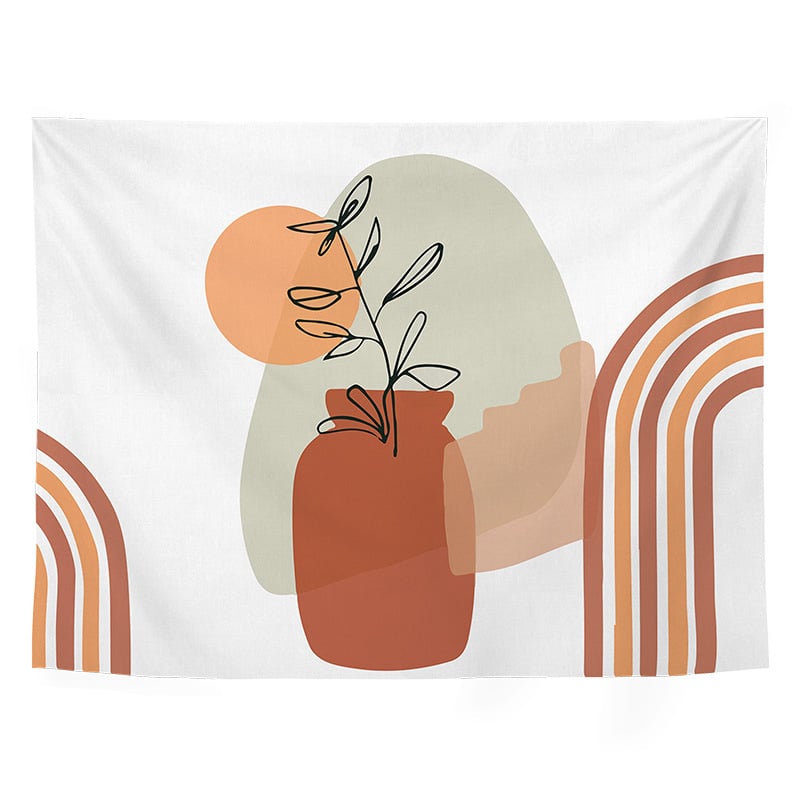 Гоблен - полиестерно влакно, геометричен абстрактен принт, дигитален термичен трансфер, правоъгълен, подходящ за дневна, спалня, кабинет