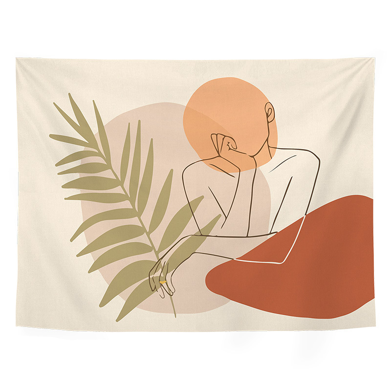 Гоблен - полиестерно влакно, геометричен абстрактен принт, дигитален термичен трансфер, правоъгълен, подходящ за дневна, спалня, кабинет