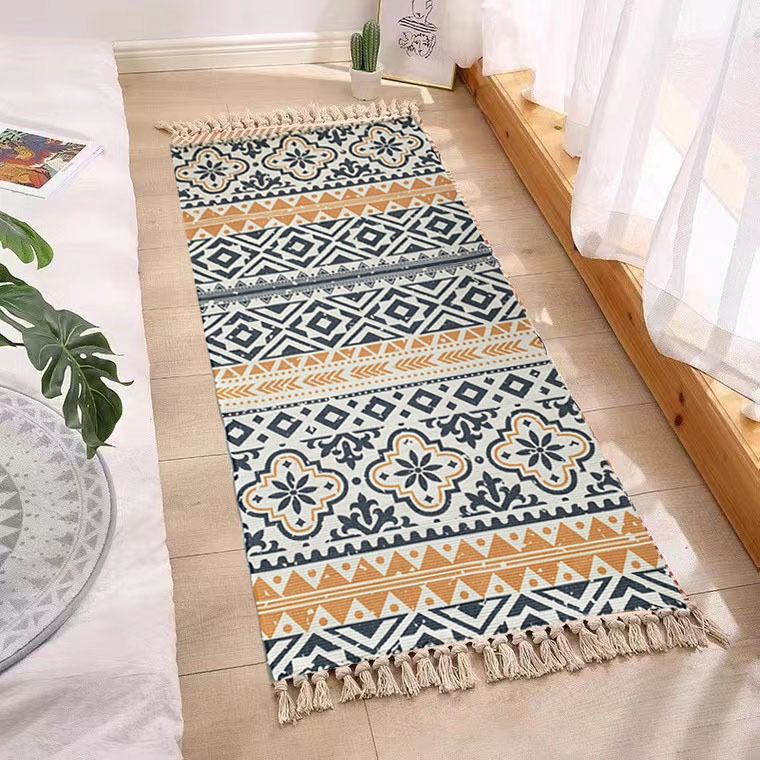 Korejskog stila ručno tkan podni tepih od pamuka i lana, retro jednobojni gobelin za dnevni boravak, spavaću sobu i ured