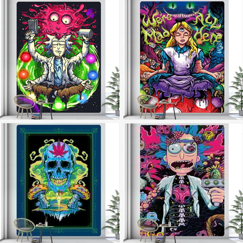 Zidni goblen, moderan pravokutni oblik, 100% poliester, geometrijski apstraktni uzorak, strojno tkan