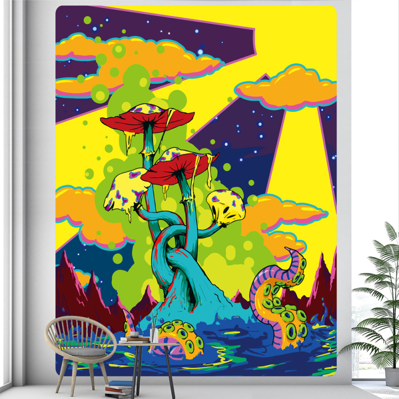 Zidni goblen, moderan pravokutni oblik, 100% poliester, geometrijski apstraktni uzorak, strojno tkan