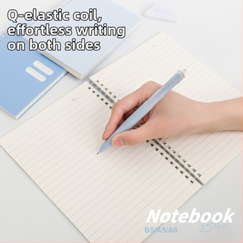 Spirālveids piezīmju grāmatiņa ar mīkstu PP vāciņu, modelis 833, 140 teksta lappuses, 80 g/m² papīrs