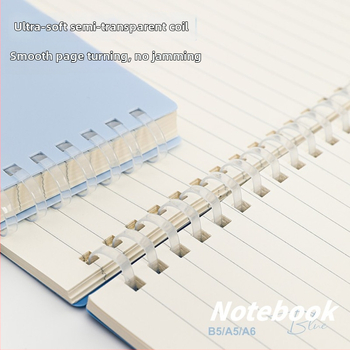 Spirālveids piezīmju grāmatiņa ar mīkstu PP vāciņu, modelis 833, 140 teksta lappuses, 80 g/m² papīrs