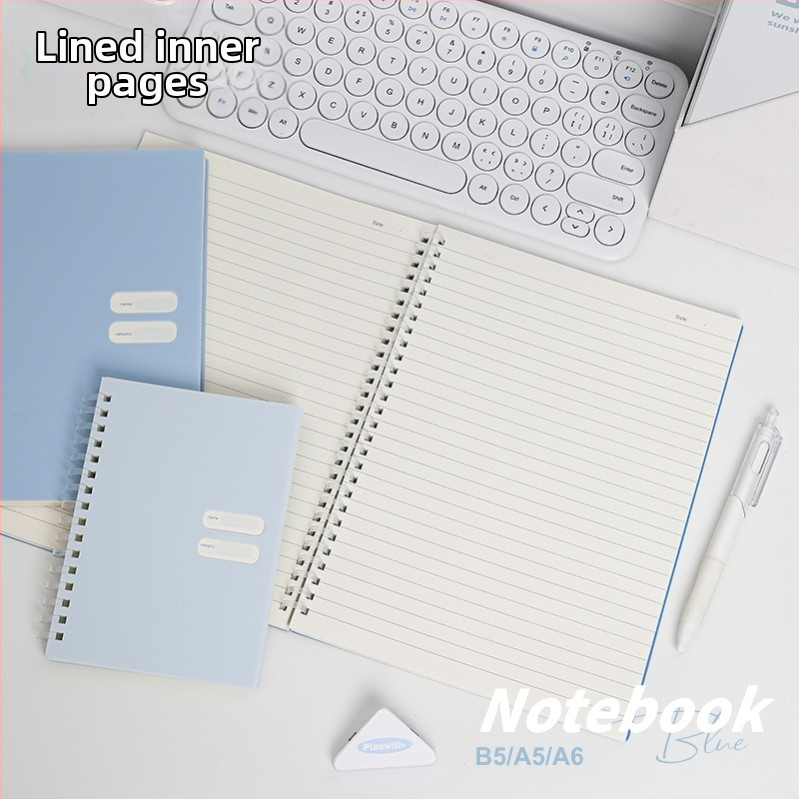 Spirálovo viazaný notebook s mäkkým PP obalom, model 833, 140 strán textového papiera, 80 g/m²